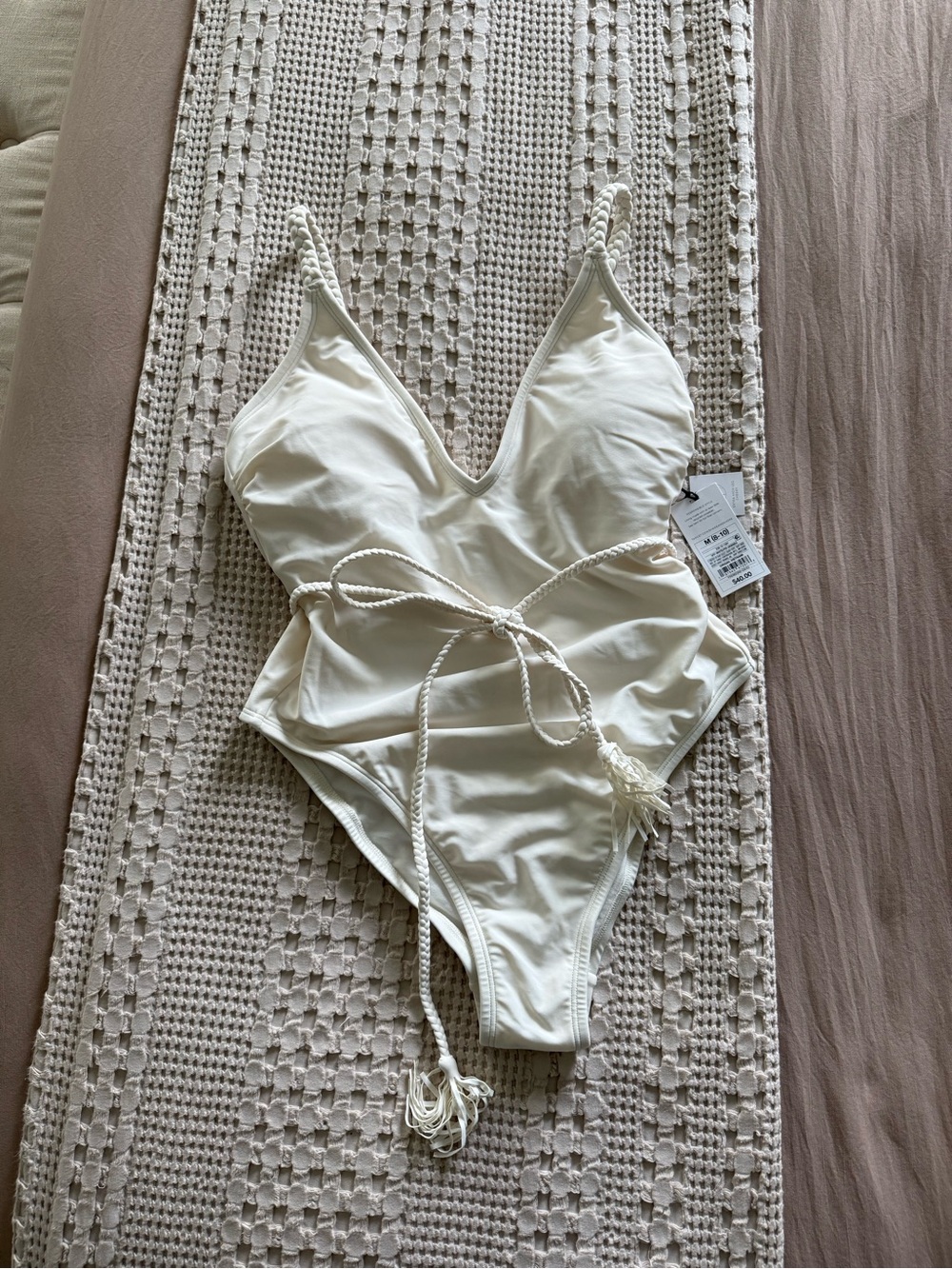 NEW Shade & Shore Ivory One-Piece Swimsuit Size M